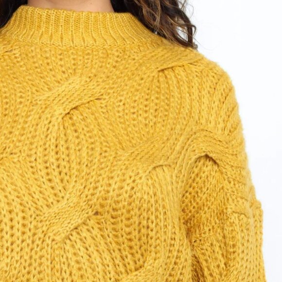 #25 BRAND NEW WITH TAGS PETAL & PUP VITERBO KNIT SWEATER IN MUSTARD - Picture 4 of 7